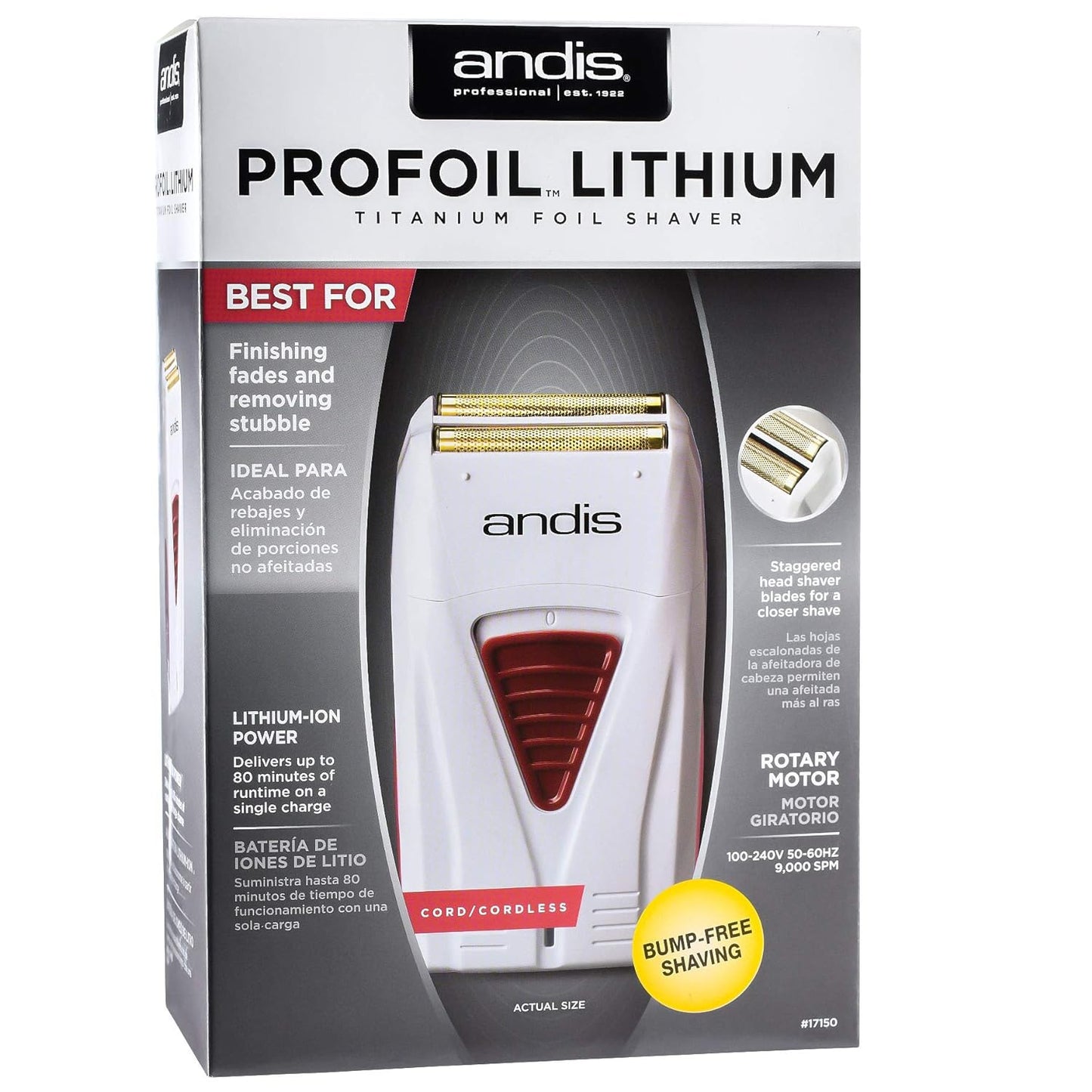 Andis 17150 ProFoil Lithium Titanium Shaver